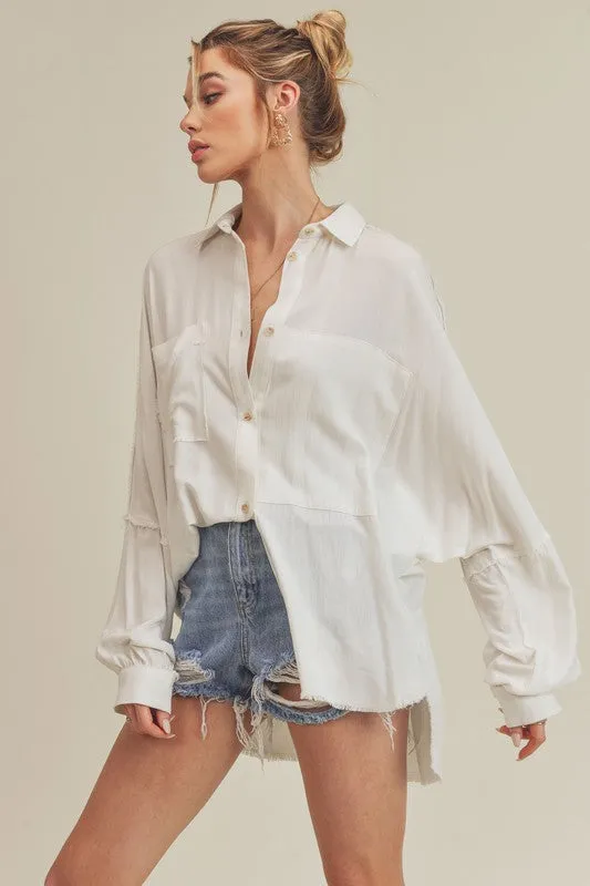 100% Cotton Button Up Gauzey Shirt