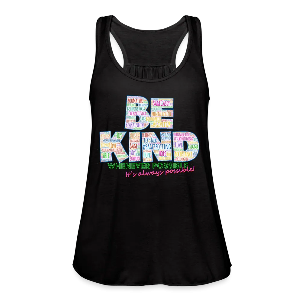 2024 *BE KIND* Rainbow Party Women's Flowy Tank Top by Bella