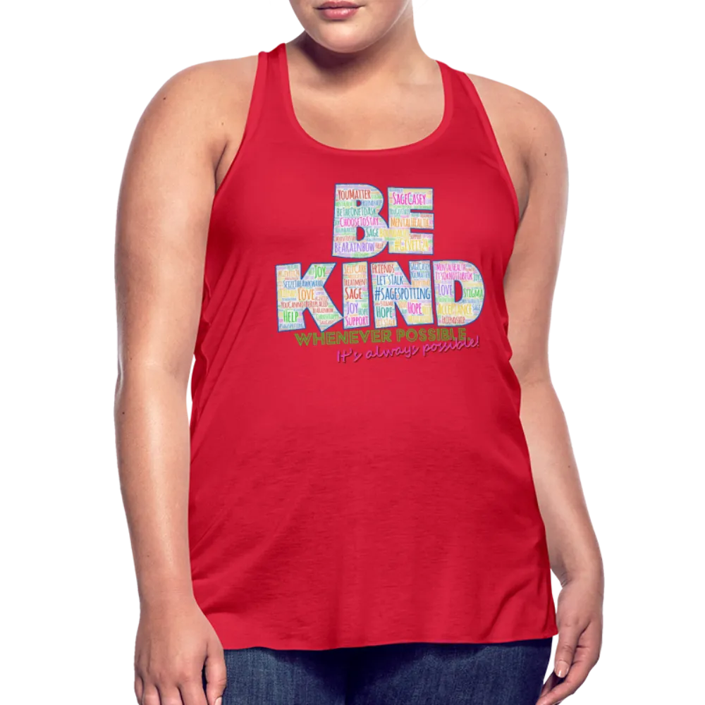 2024 *BE KIND* Rainbow Party Women's Flowy Tank Top by Bella