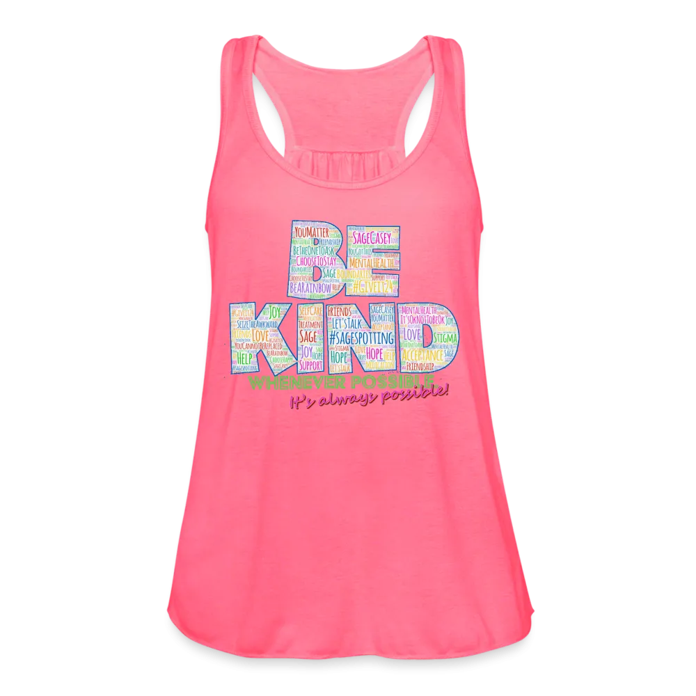 2024 *BE KIND* Rainbow Party Women's Flowy Tank Top by Bella