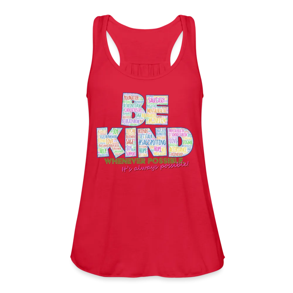 2024 *BE KIND* Rainbow Party Women's Flowy Tank Top by Bella