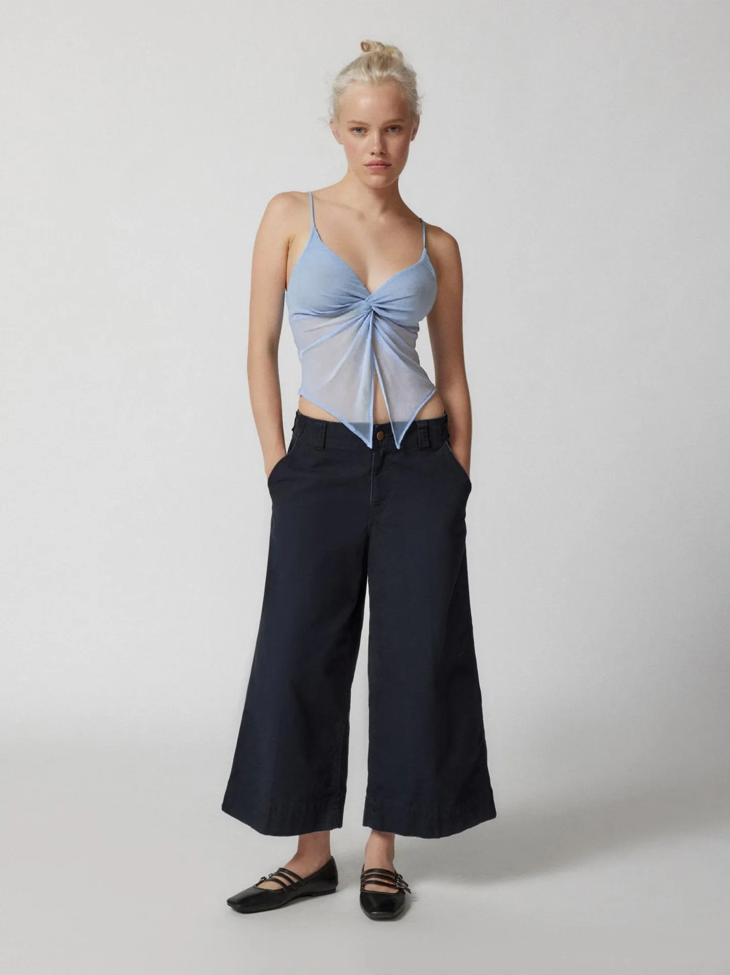 AB07MD European And American Women's New Arrival Bow Sling Cross-border Hot-look Sexy Small Vest Mesh Spice Inner Base Shirt For Women