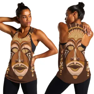 African Women Women Racerback Tank Tribal Ethnic Mask DT02