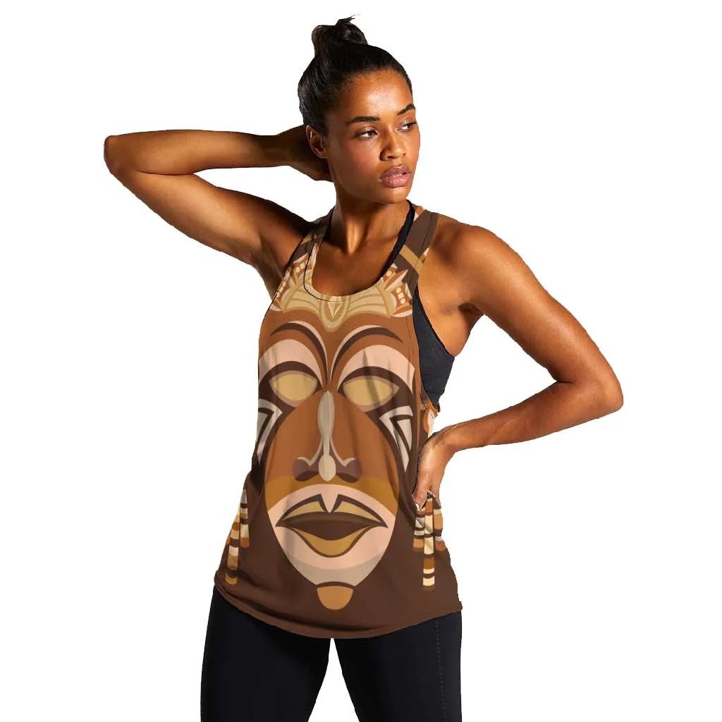 African Women Women Racerback Tank Tribal Ethnic Mask DT02