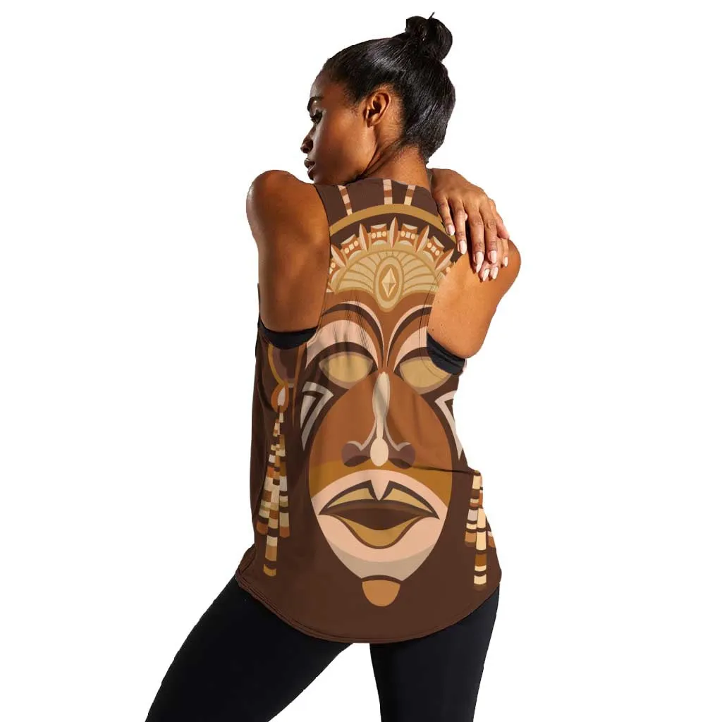 African Women Women Racerback Tank Tribal Ethnic Mask DT02