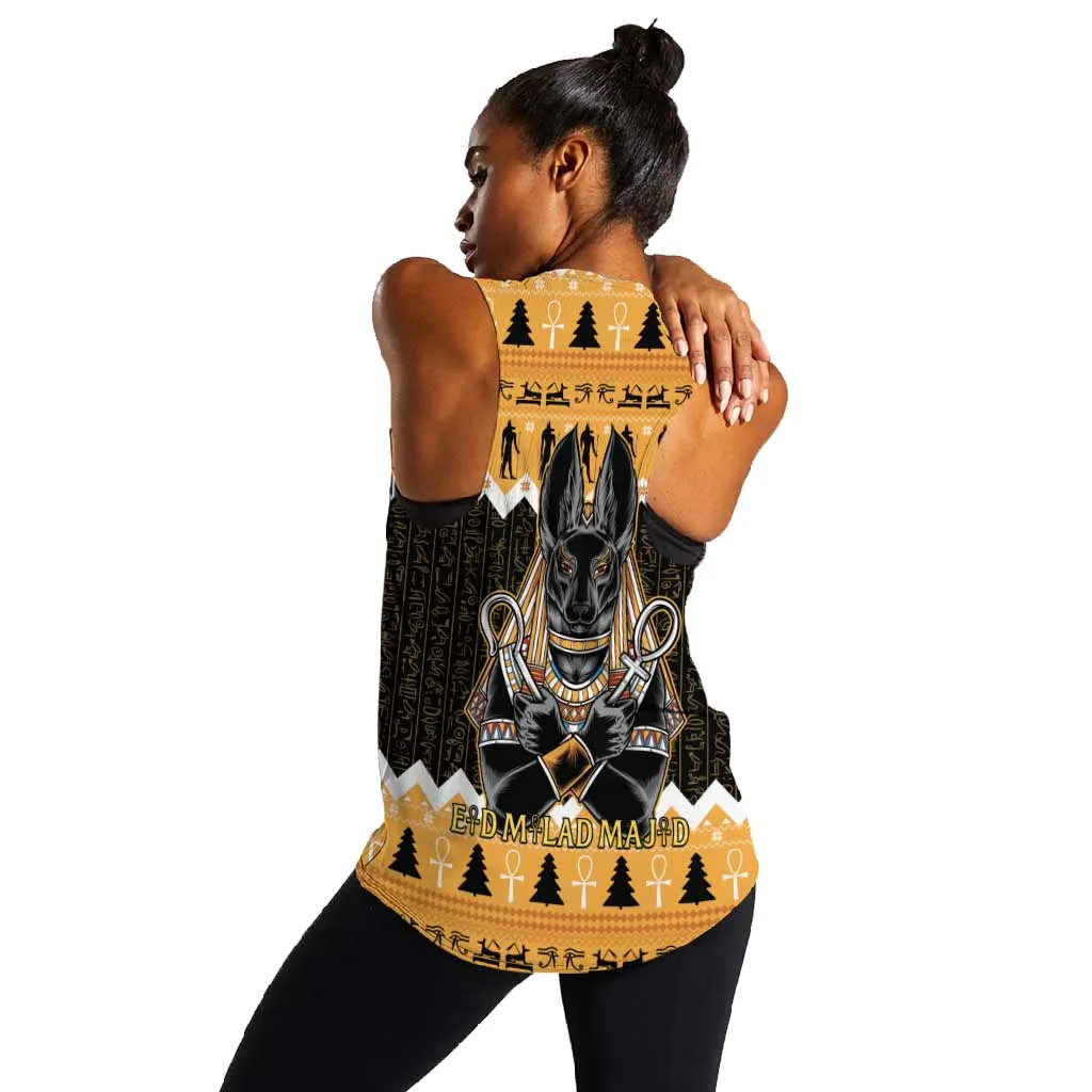 Afro Ancient Egyptian Women Racerback Tank Anubis - Merry Christmas LT15