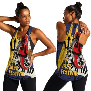 Afro-Barbados Jazz Festival Women Racerback Tank Abstract Jazz Art LT03