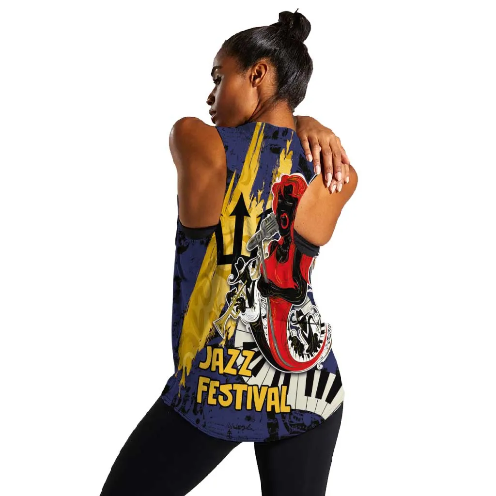 Afro-Barbados Jazz Festival Women Racerback Tank Abstract Jazz Art LT03