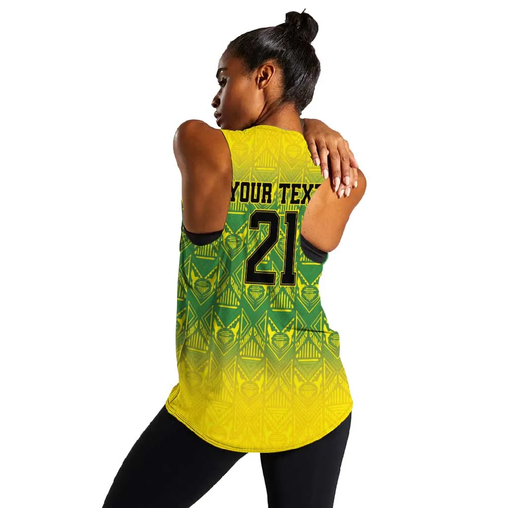 Afro-Jamaicans Custom Women Racerback Tank Reggae Boyz With Traditional Pattern LT9