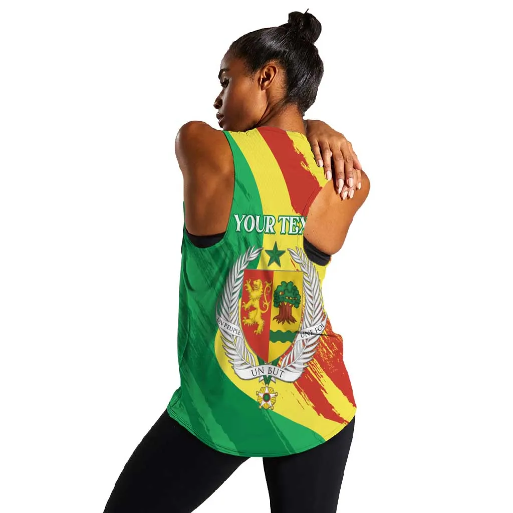 Afro Senegal Independence Day Women Racerback Tank Coat Of Arms Grunge Style LT14