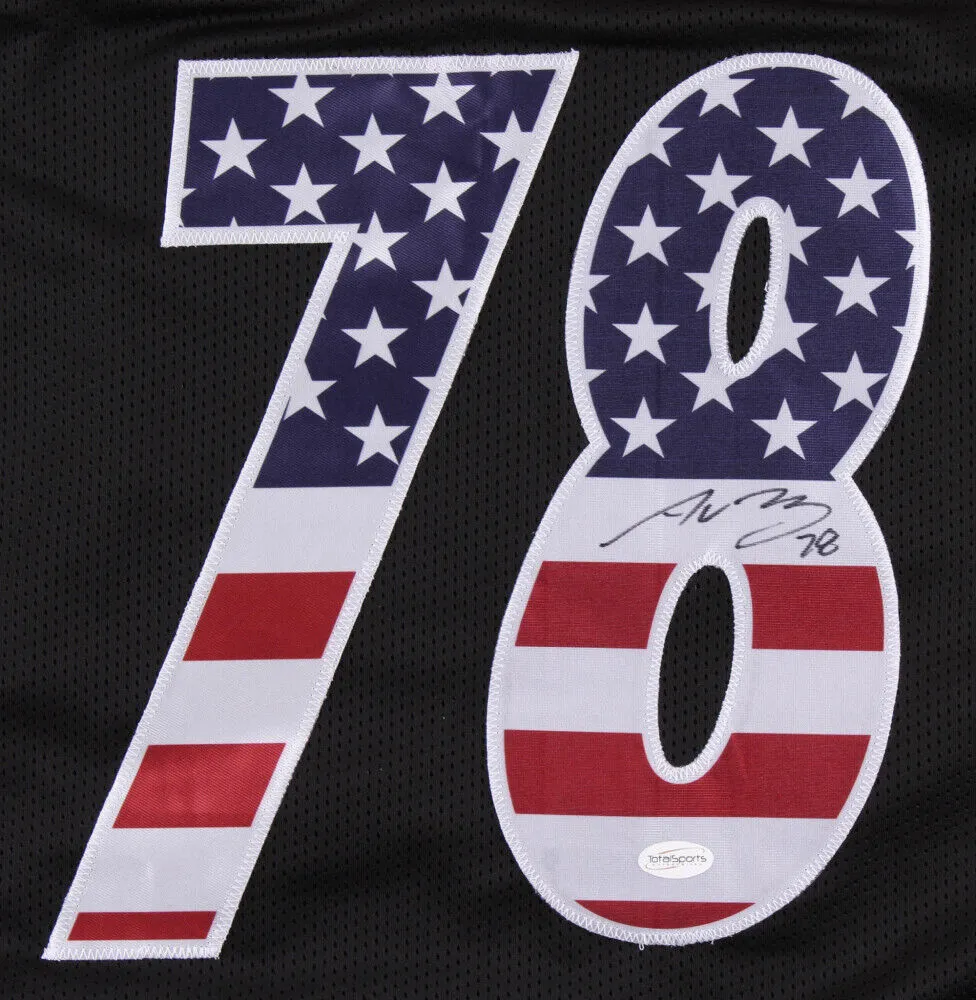 Alejandro Villanueva Signed Pittsburgh Steelers "USA Flag" Jersey (TSE COA) O.T.