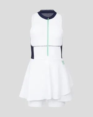 AMC Women's Tennis Dress - White/Navy, Classic Tennis Dress for Women