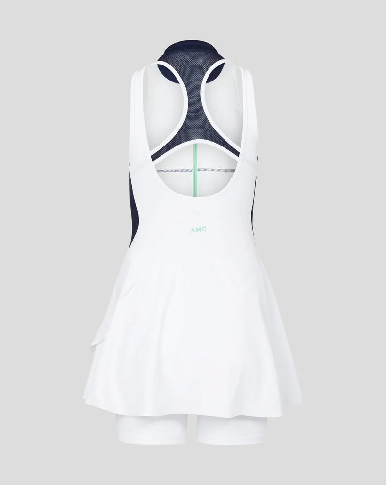 AMC Women's Tennis Dress - White/Navy, Classic Tennis Dress for Women