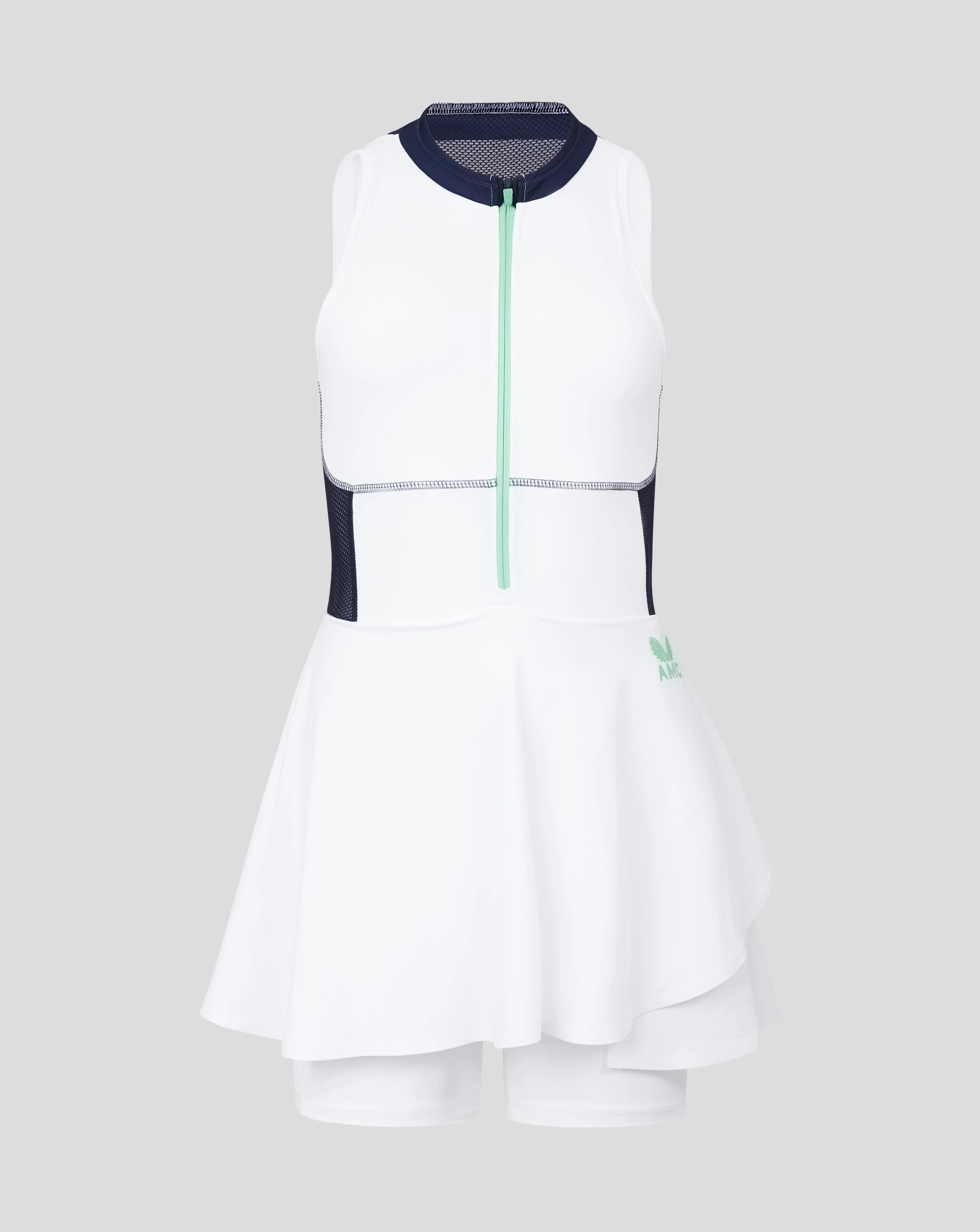 AMC Women's Tennis Dress - White/Navy, Classic Tennis Dress for Women