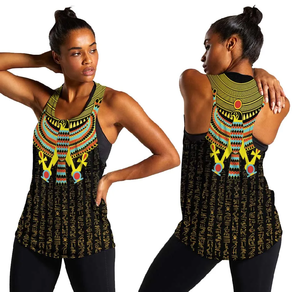 Ancient Egyptian Women Racerback Tank Symbol of Horus The Falcon God LT9