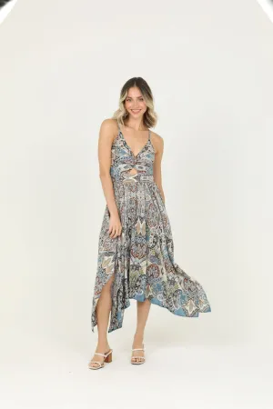 'Angie Clothes' Women's Floral Twist Dress - Blue