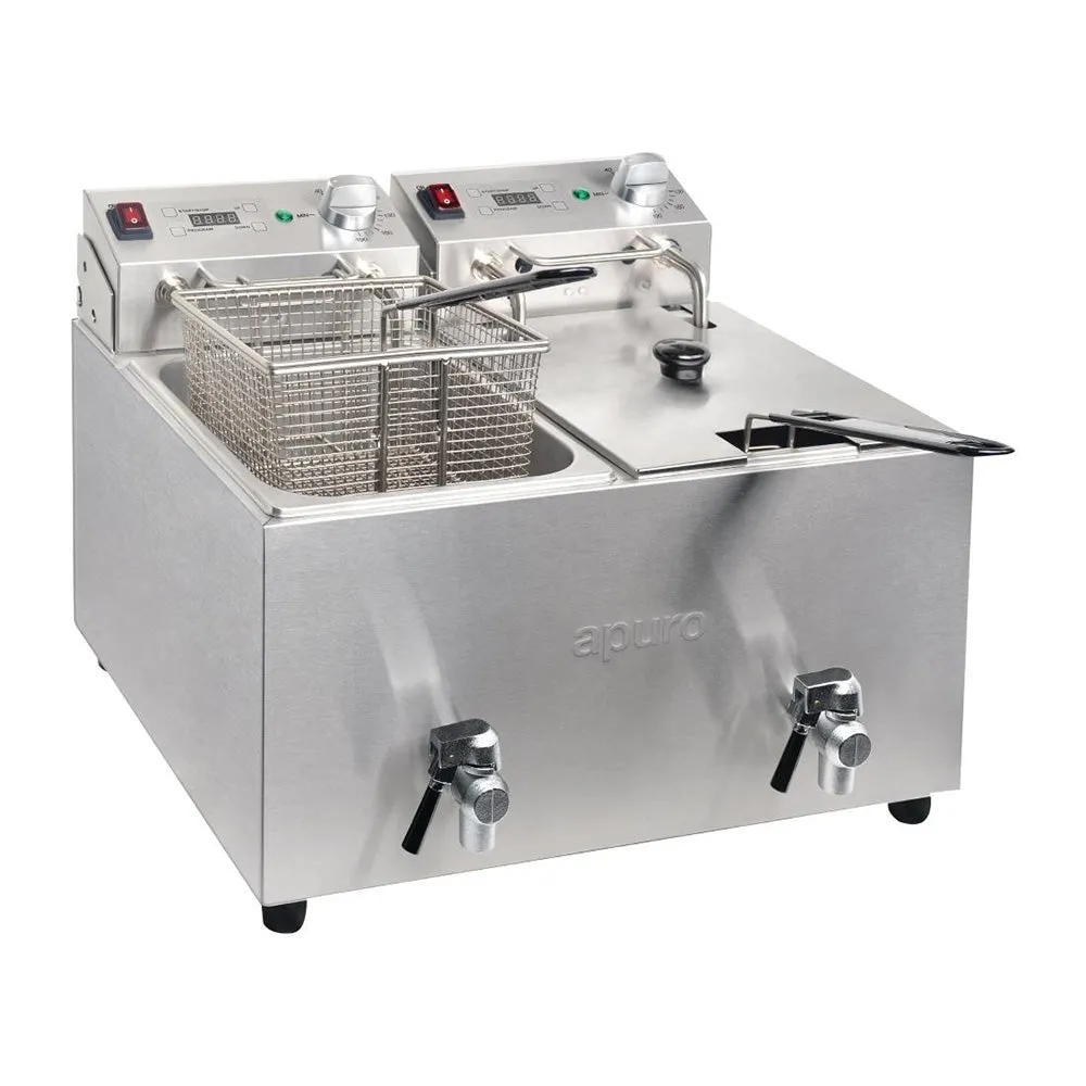 Apuro Double Fryer - 2x8L 2.9kW with Timer - FC375-A