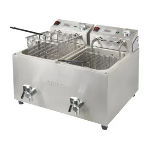 Apuro Double Fryer - 2x8L 2.9kW with Timer - FC375-A