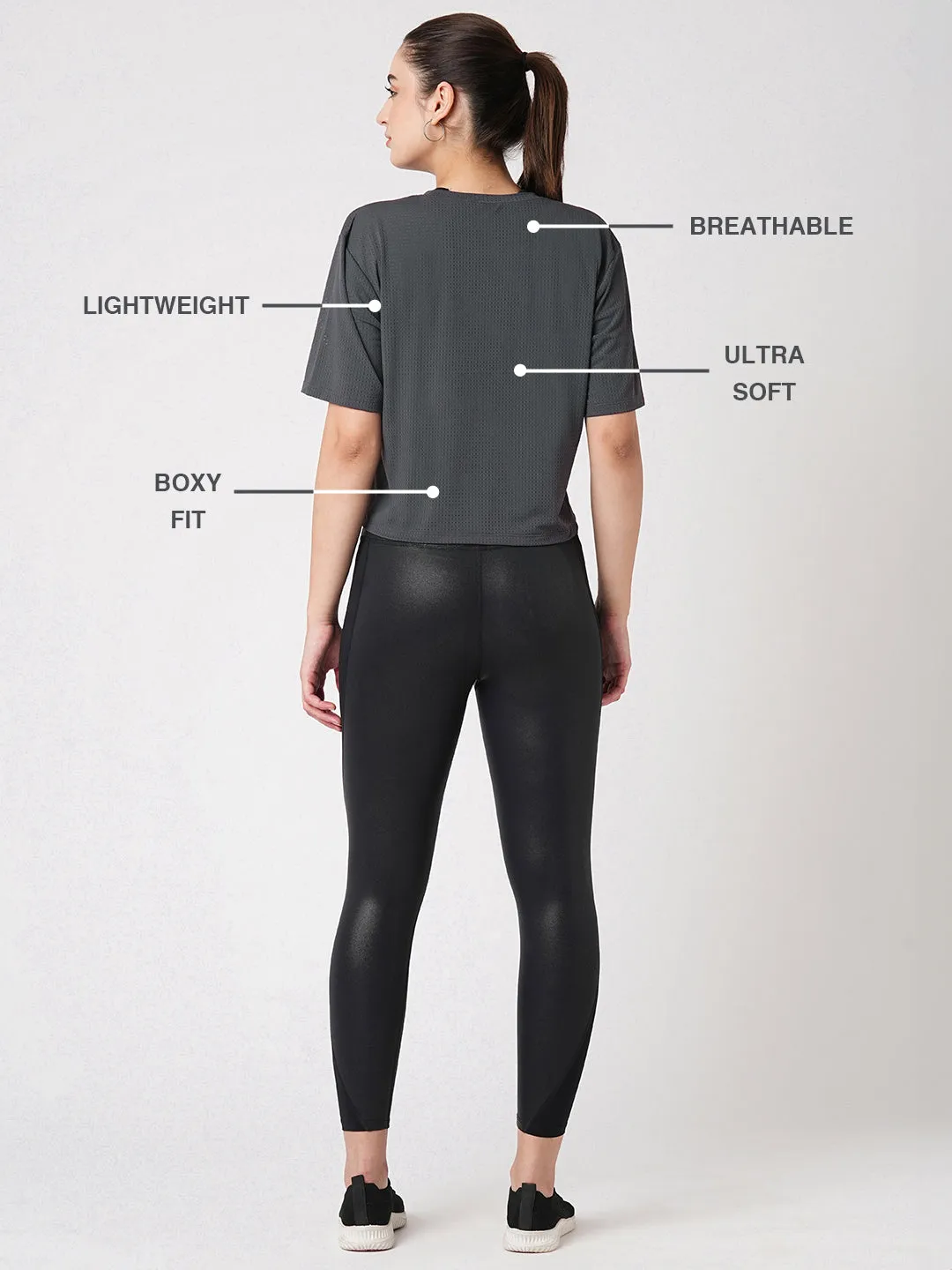 Ash Grey Boxy Mesh Tee