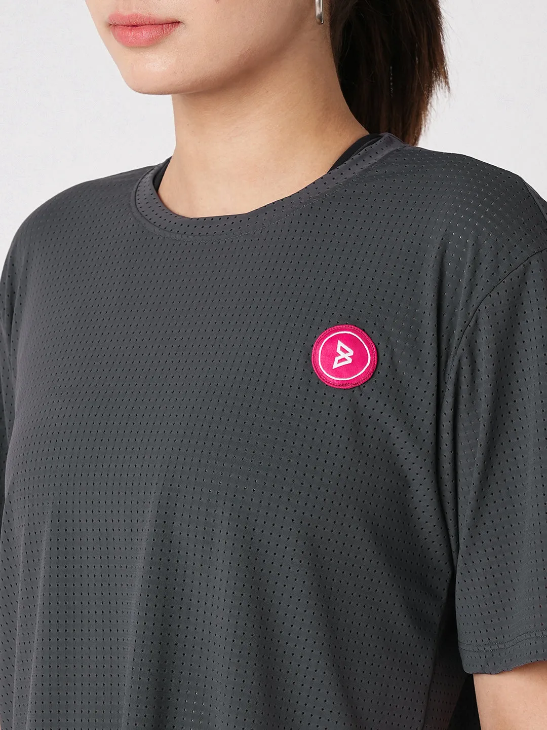 Ash Grey Boxy Mesh Tee