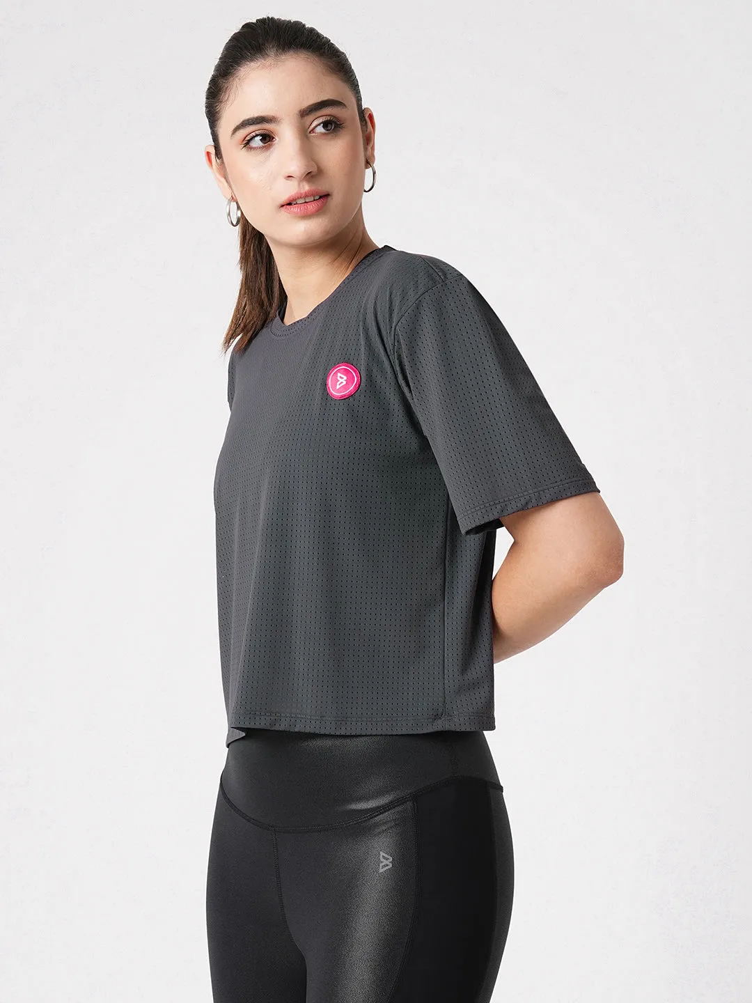 Ash Grey Boxy Mesh Tee