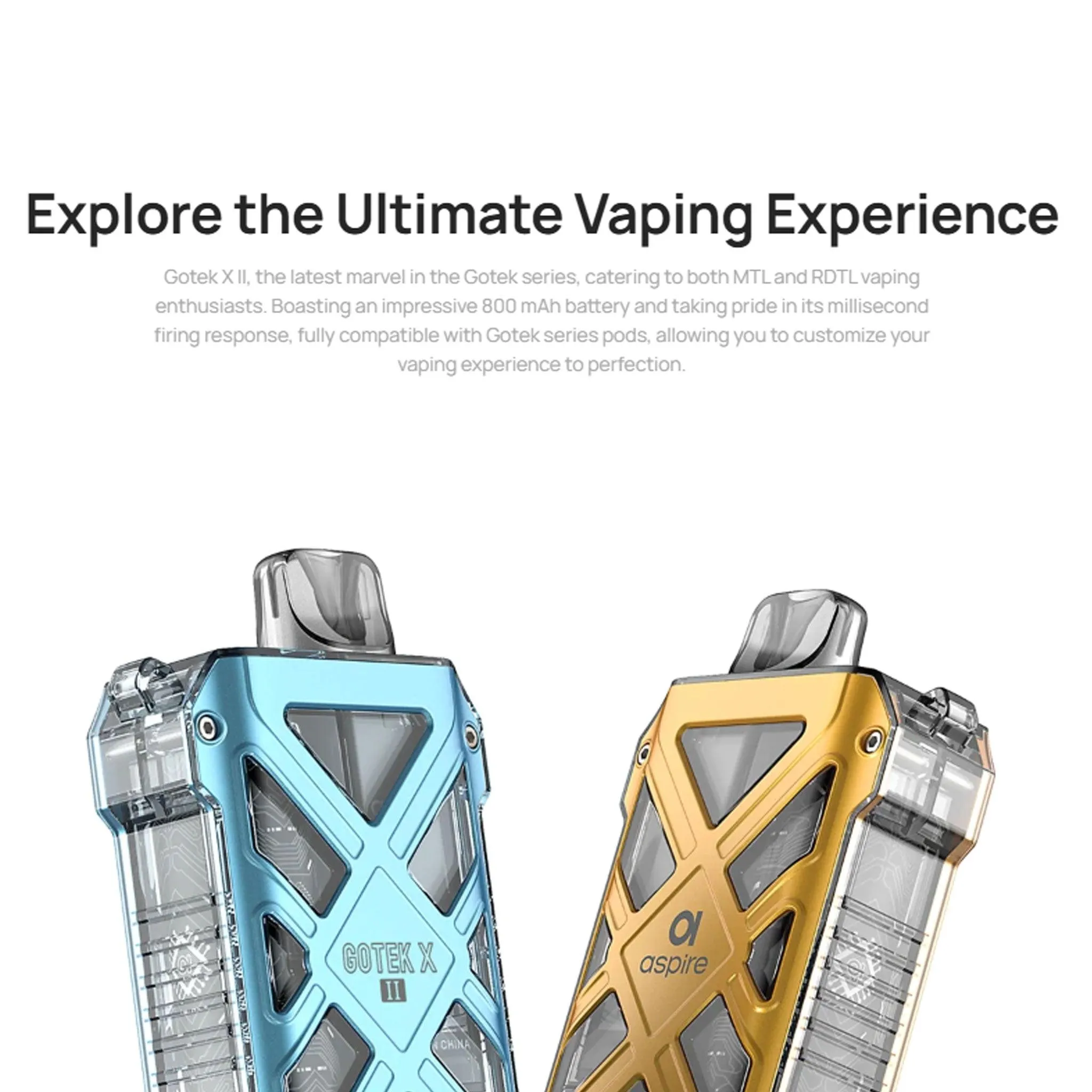 Aspire - GoTek X II Kit (4.5 ml) 800 mAh E-Zigarette
