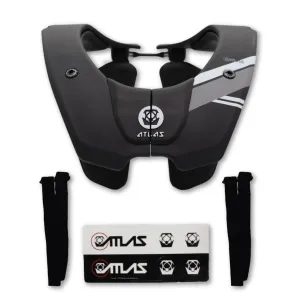 Atlas Air Lite Anti-Compression Sport Neck Brace (Adult - Medium) for Use In: Powersports, Offroad Racing, Motocross, Mountain Biking, BMX, Snowmobiling, Snowboarding (Black)