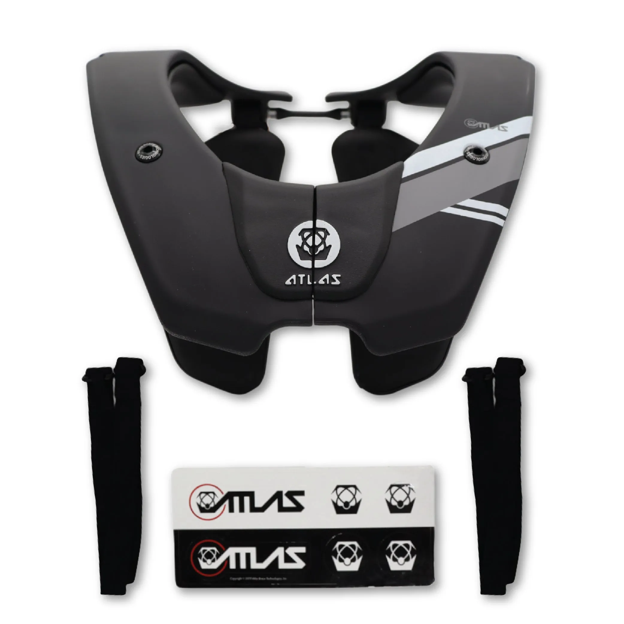 Atlas Air Lite Anti-Compression Sport Neck Brace (Adult - Medium) for Use In: Powersports, Offroad Racing, Motocross, Mountain Biking, BMX, Snowmobiling, Snowboarding (Black)