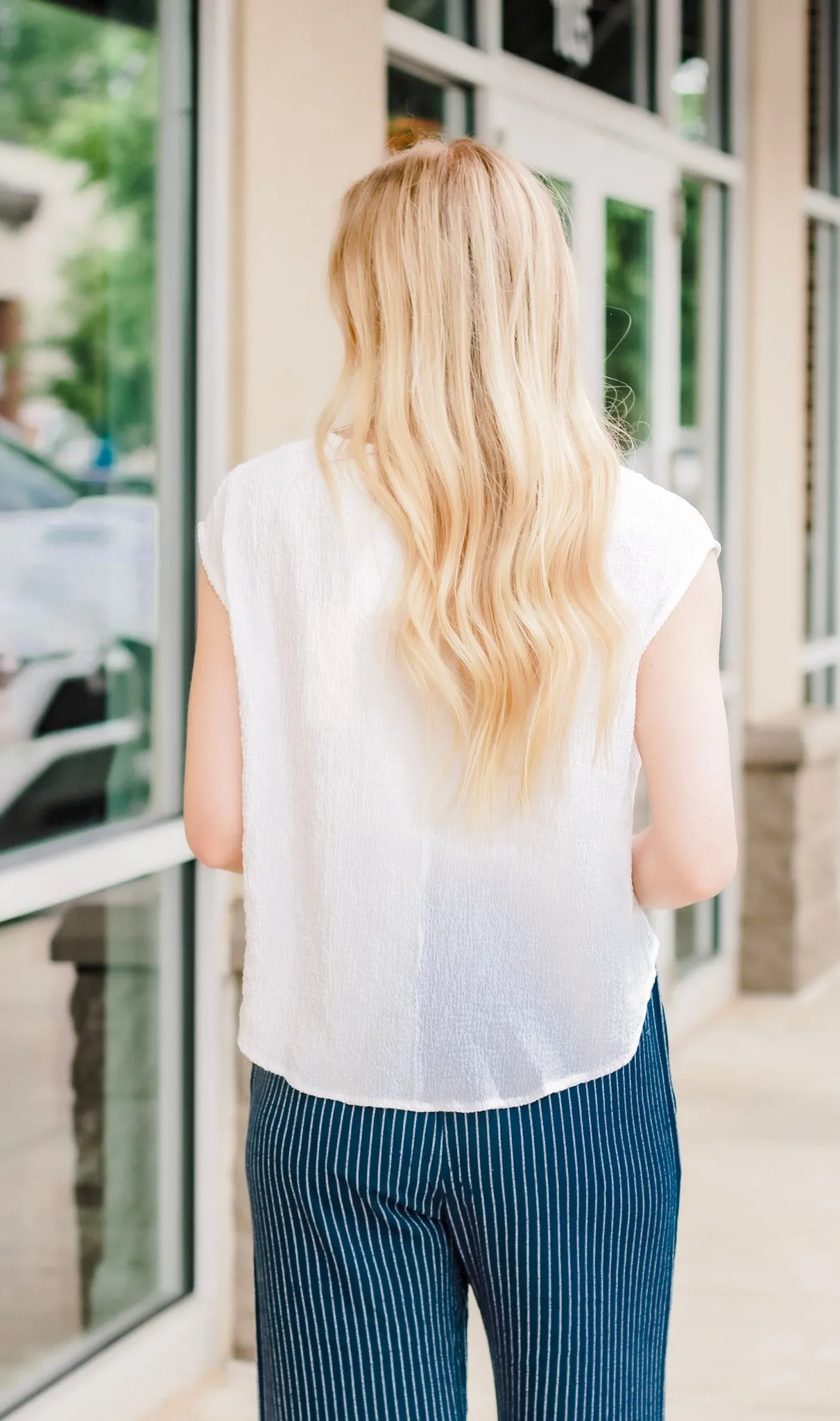 Back to You Tie Tank in White