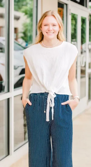 Back to You Tie Tank in White