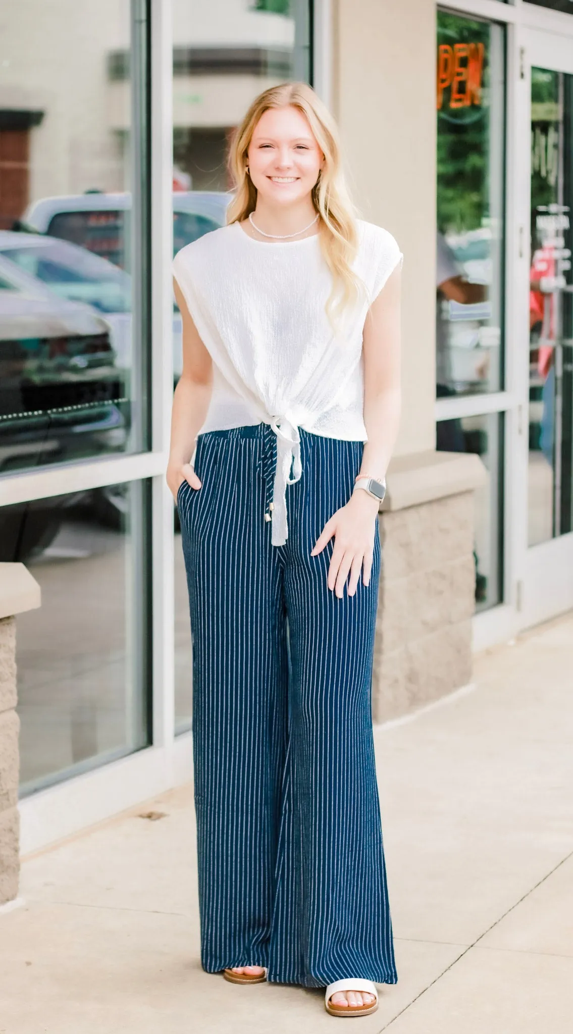 Back to You Tie Tank in White