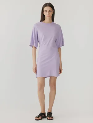 Bassike Waisted Short Sleeve Tennis Dress in Faded Lavender