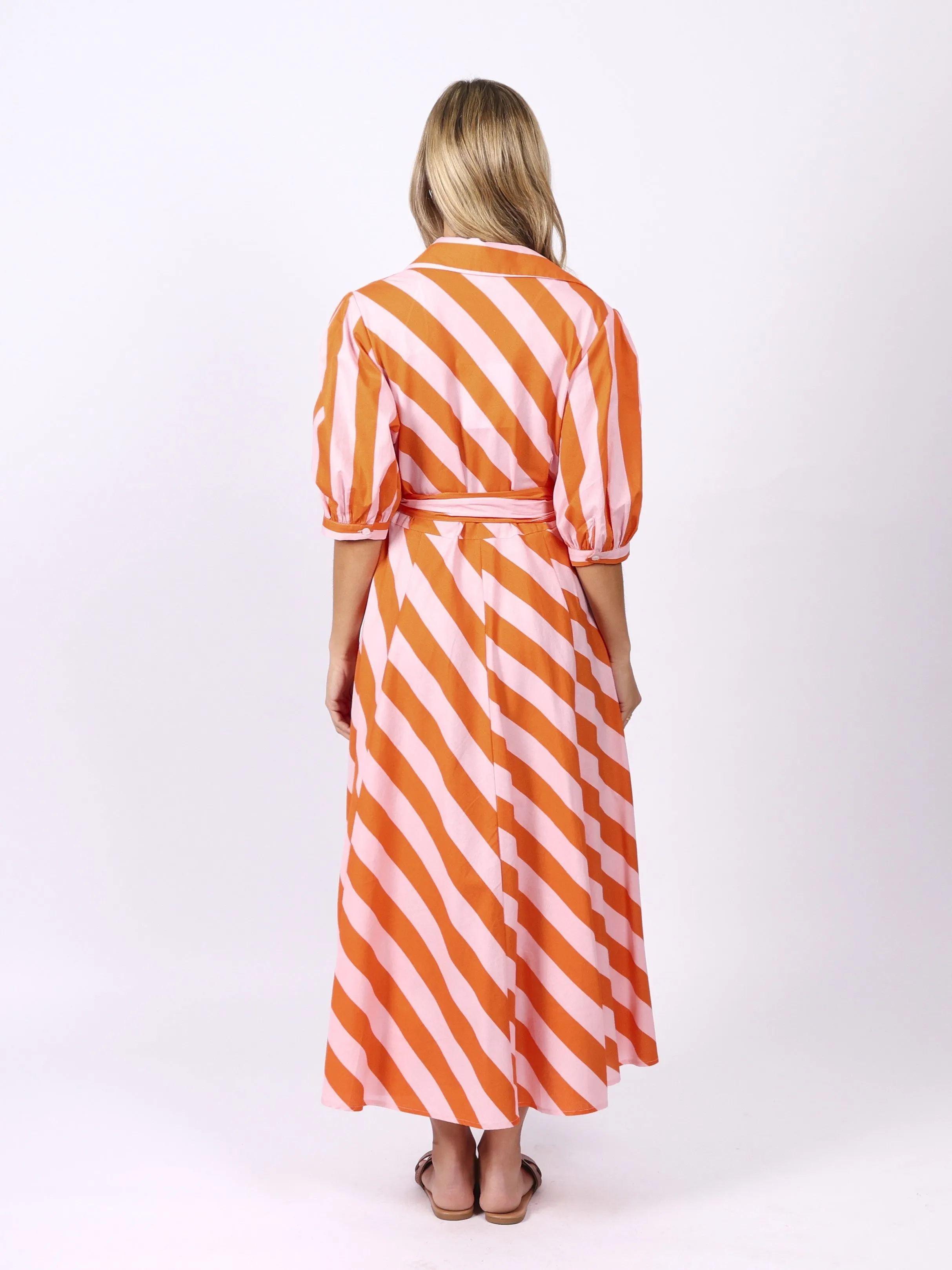 Bianca Dress - Orange Stripes