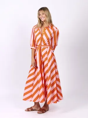 Bianca Dress - Orange Stripes