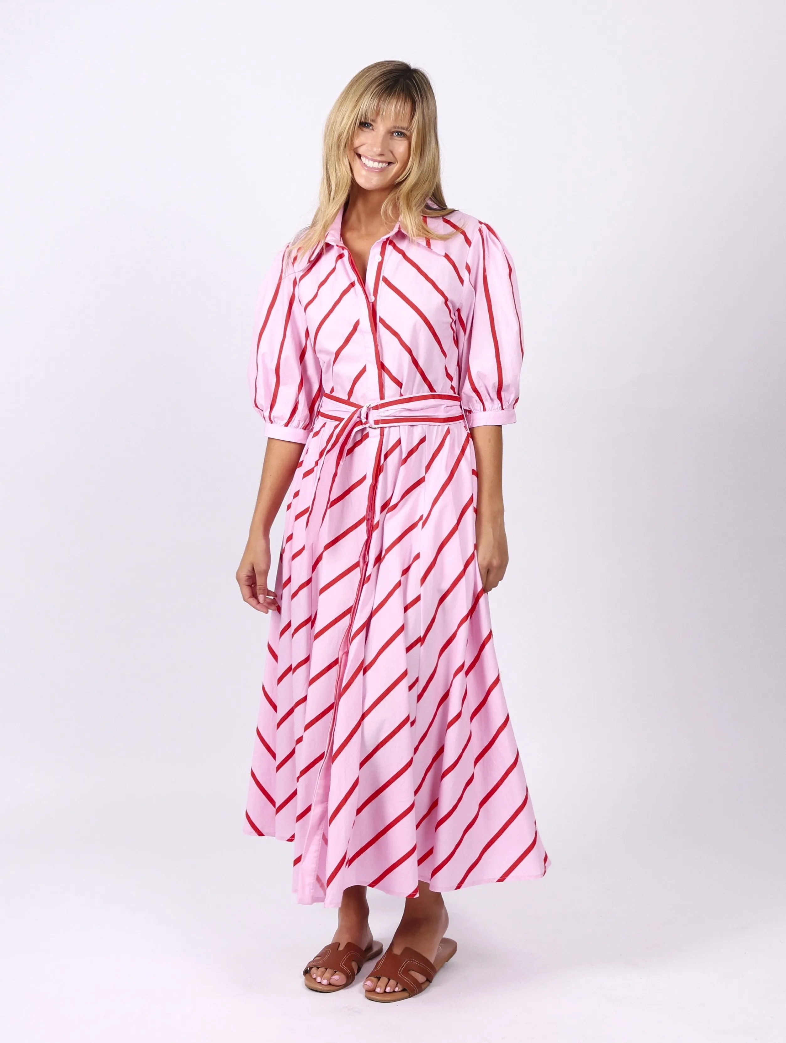 Bianca Dress - Pink Stripes