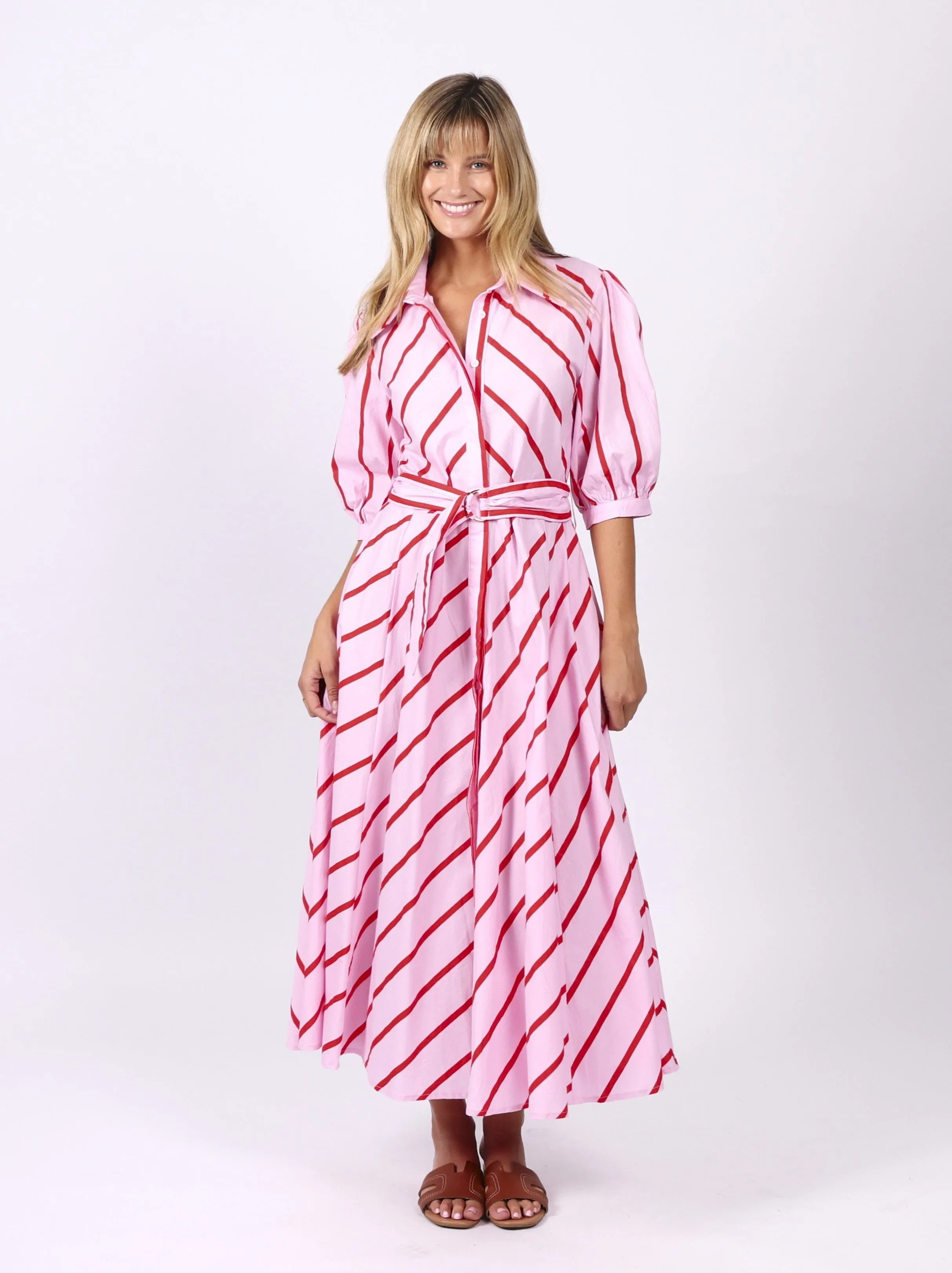 Bianca Dress - Pink Stripes