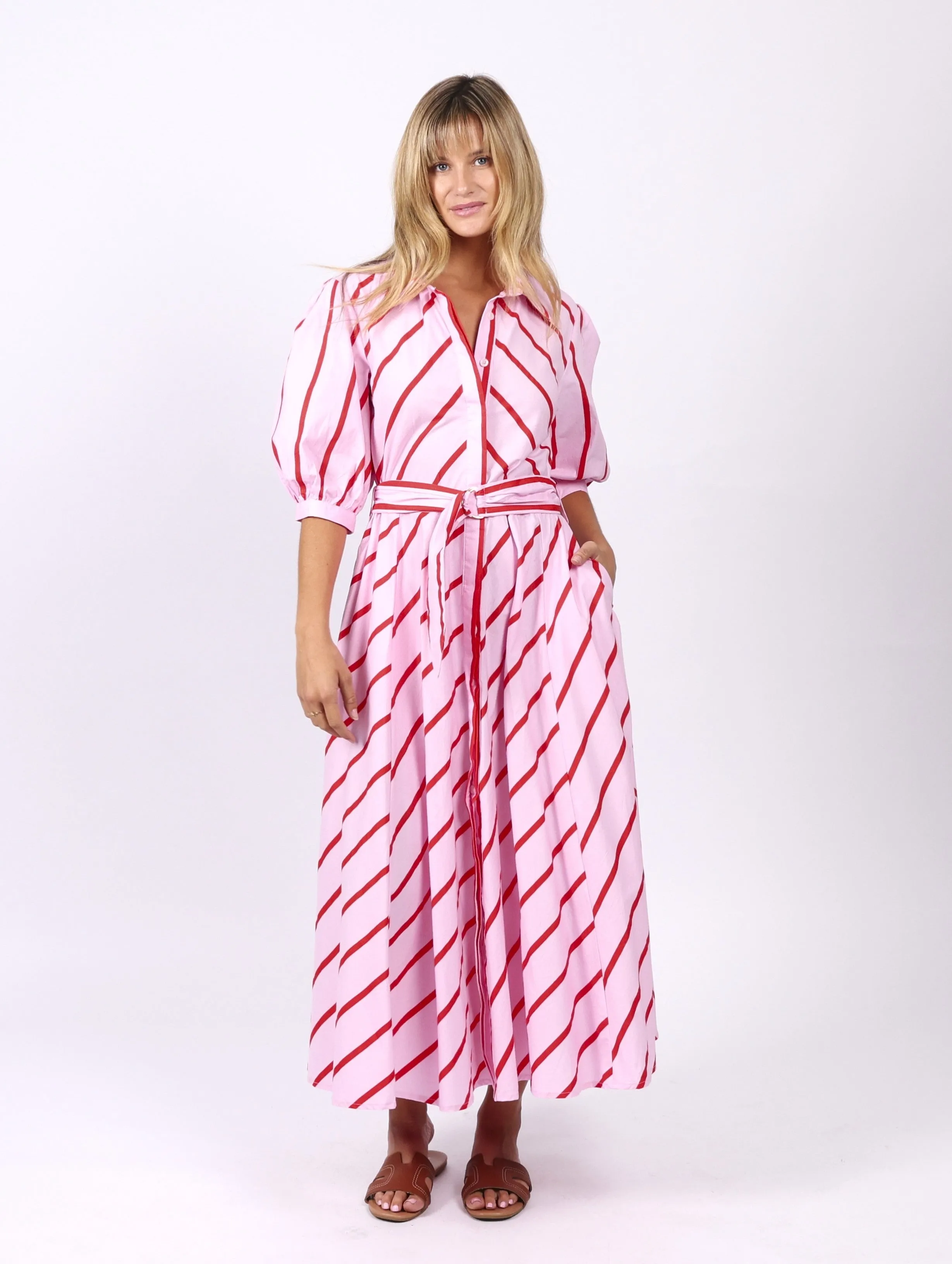 Bianca Dress - Pink Stripes