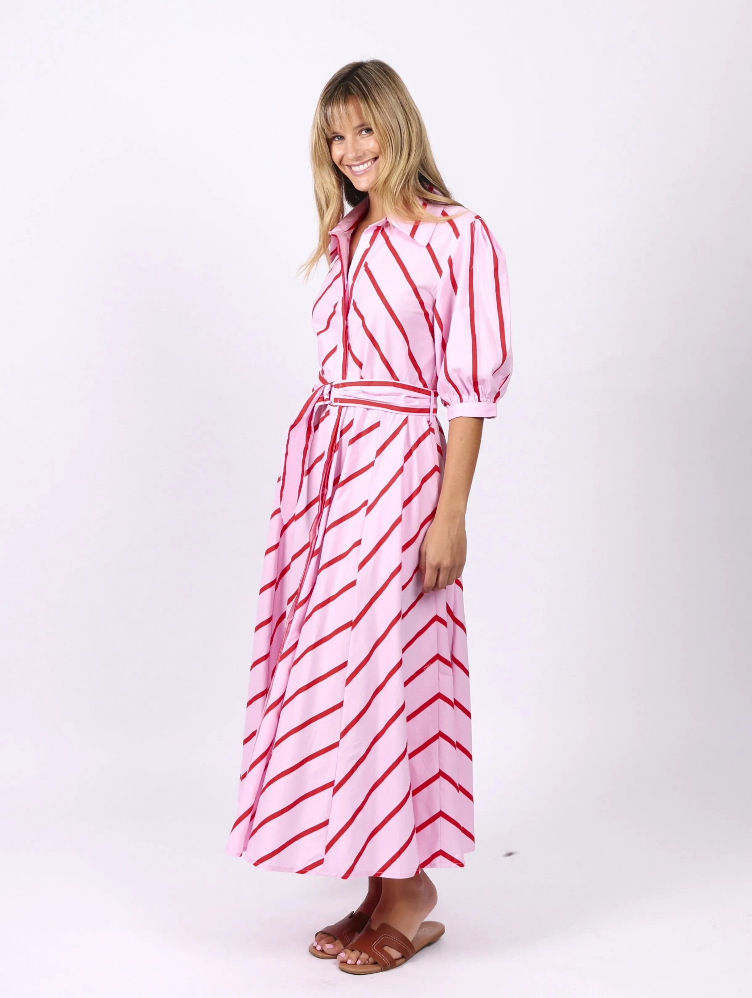 Bianca Dress - Pink Stripes