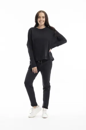 Black Knit Sweat Pants - Orientique