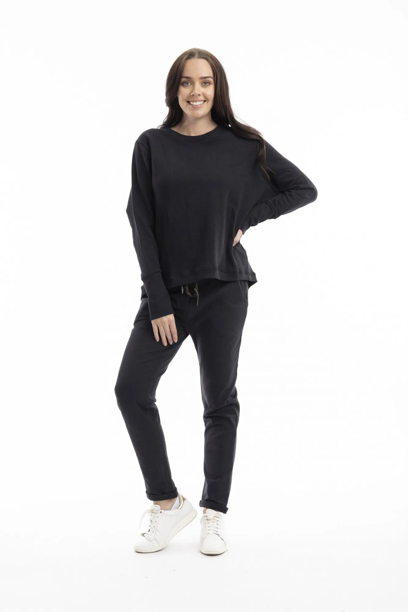 Black Knit Sweat Pants - Orientique