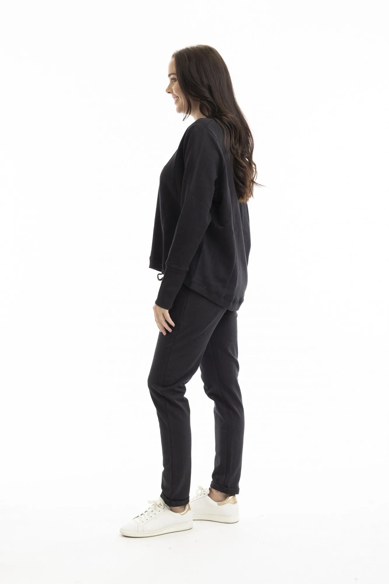 Black Knit Sweat Pants - Orientique