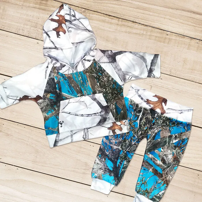 Blue & Snow Camo Sweat Set