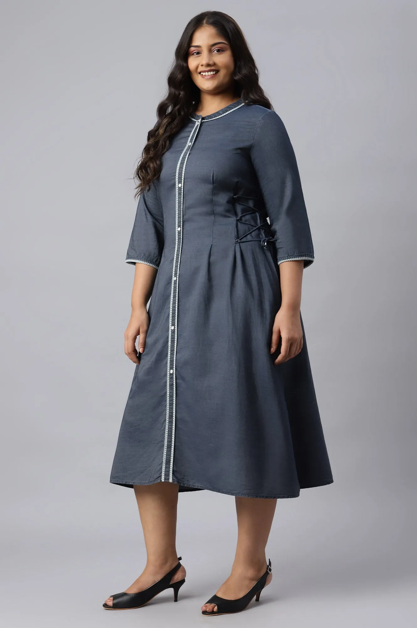 Blue Denim Plus Size Dress