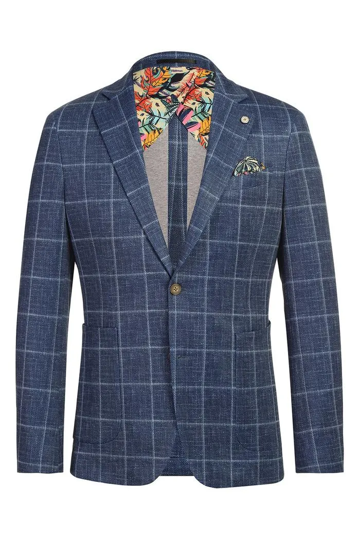 Blue Windowpane Sports Jacket