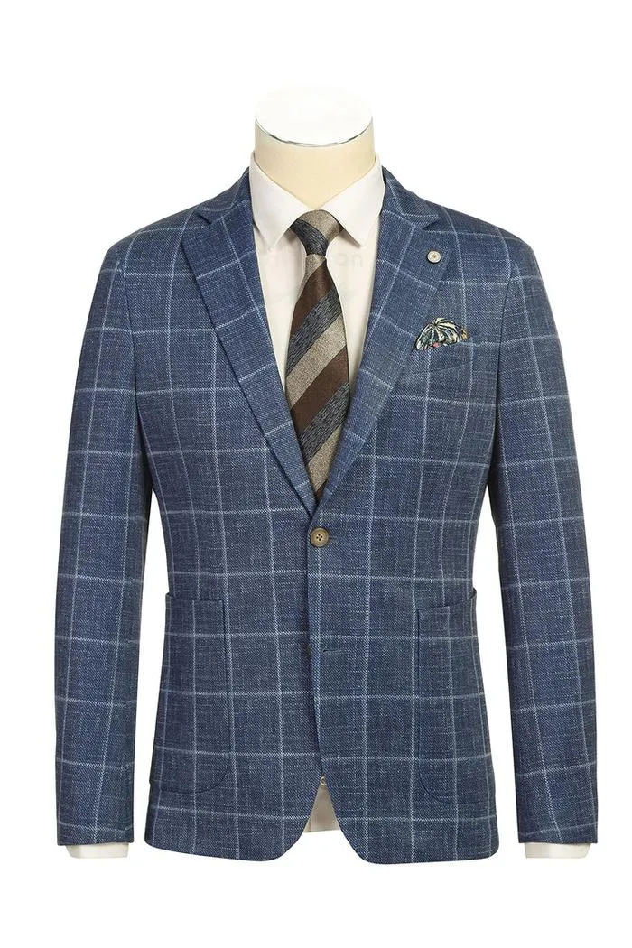 Blue Windowpane Sports Jacket
