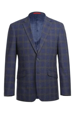Blue Windowpane Sports Jacket