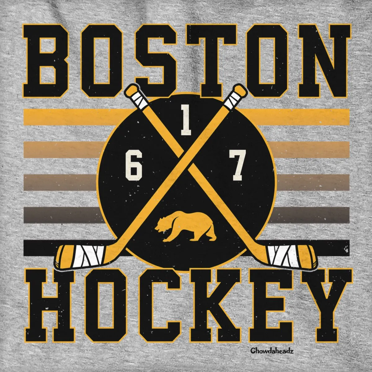 Boston Hockey Crossed Sticks Hoodie