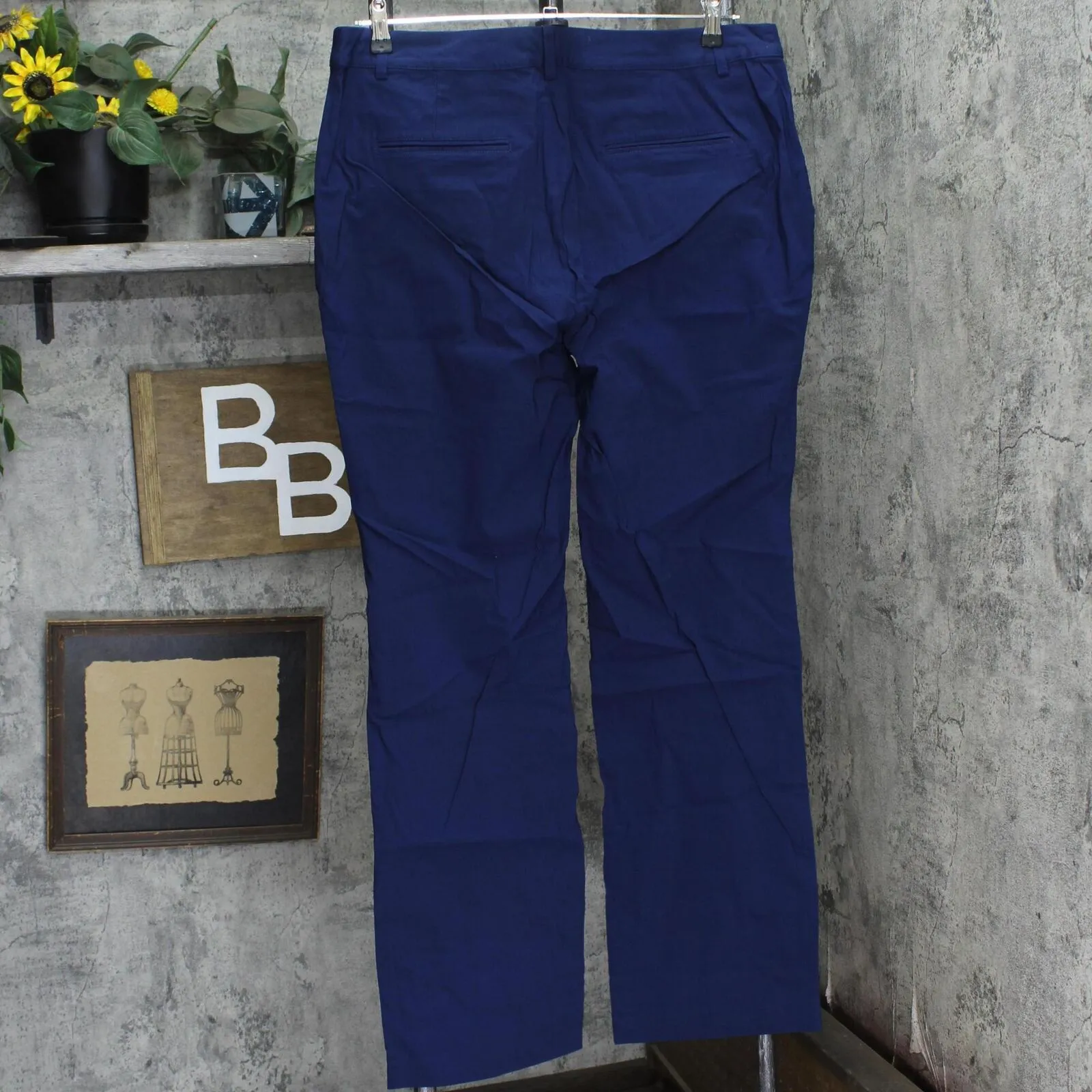 Brooke Shields Timeless Womens Stretch Boot-Cut Woven Pants Navy Blue 18W Tall
