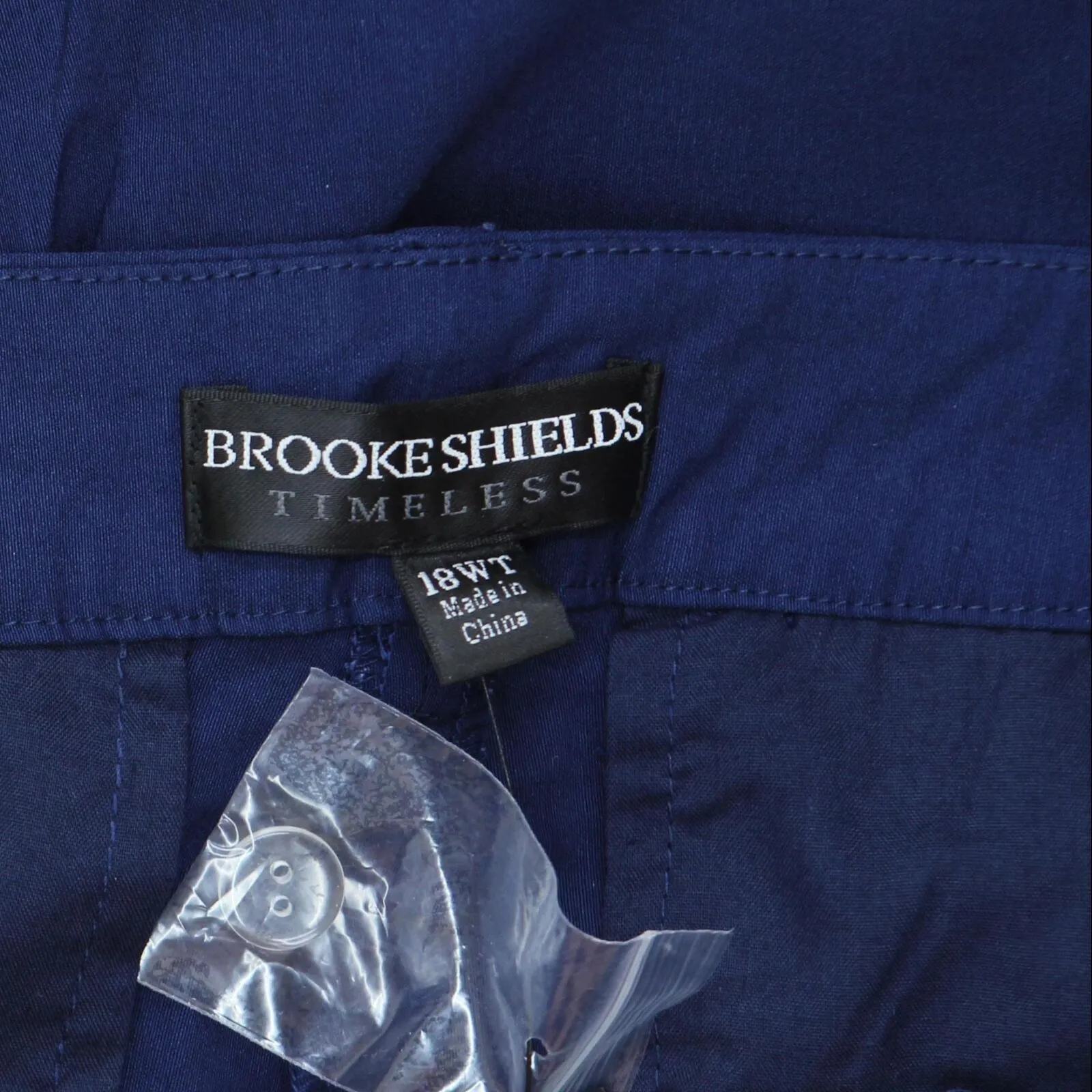 Brooke Shields Timeless Womens Stretch Boot-Cut Woven Pants Navy Blue 18W Tall