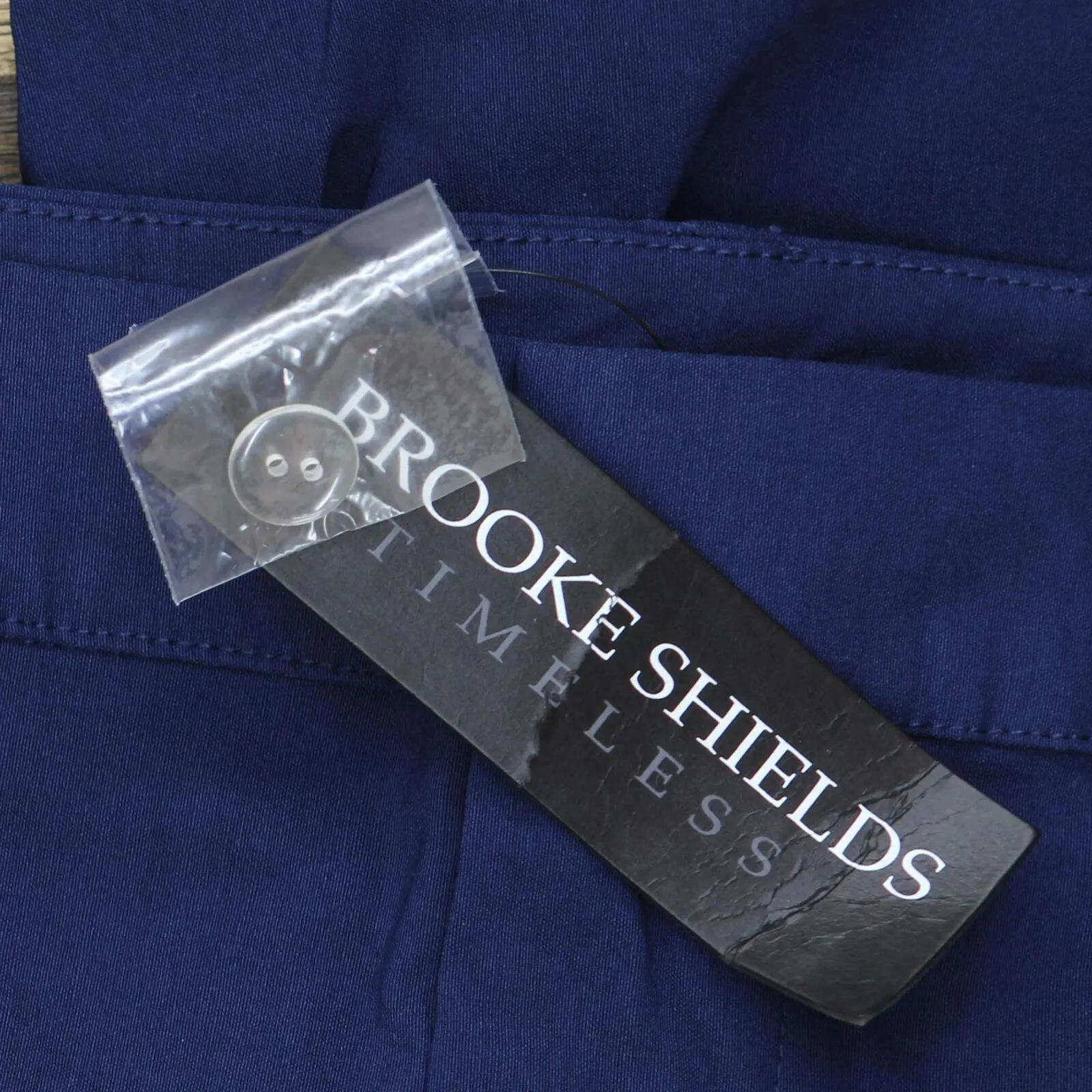 Brooke Shields Timeless Womens Stretch Boot-Cut Woven Pants Navy Blue 18W Tall